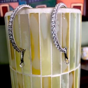 Sterling silver and cubic zirconium hoop earrings